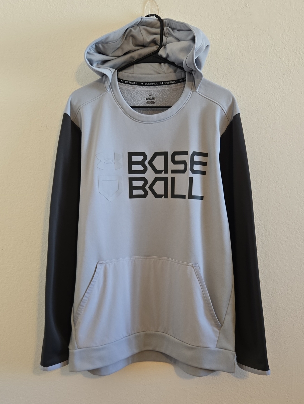 Under Armour Light Gray Baseball Pullover Hoodie -XL